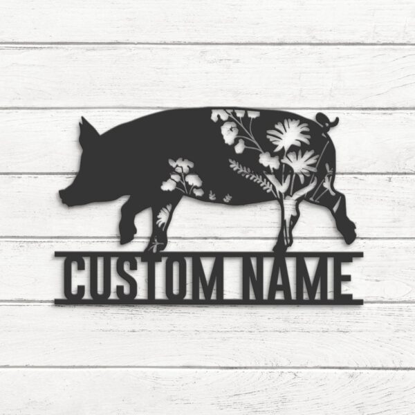 Custom-WildFlower-Pig-Metal-Wall-Art-LED-Light-5-1