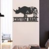 Custom-WildFlower-Rhino-Metal-Wall-Art-LED-Light