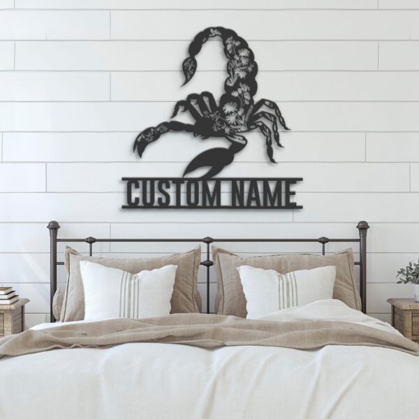 Custom-WildFlower-Scorpion-Metal-Wall-Art-LED-Light-5