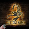 Custom-WildFlower-Scorpion-Metal-Wall-Art-LED-Light-7