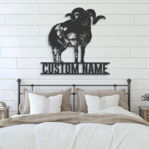 Custom-WildFlower-Sheep-Metal-Wall-Art-LED-Light-2-2