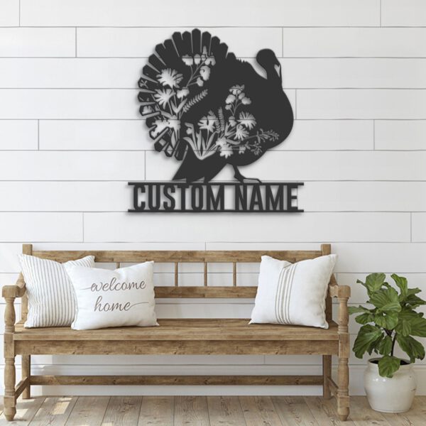 Custom-WildFlower-Turkey-Metal-Wall-Art-LED-Light-5-1