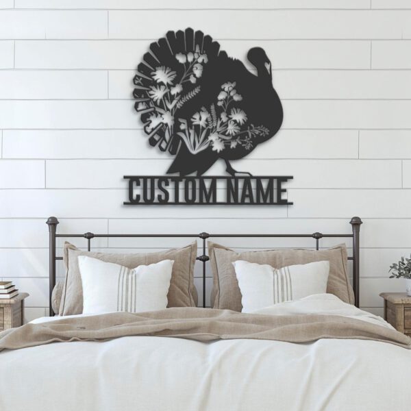 Custom-WildFlower-Turkey-Metal-Wall-Art-LED-Light-7-1