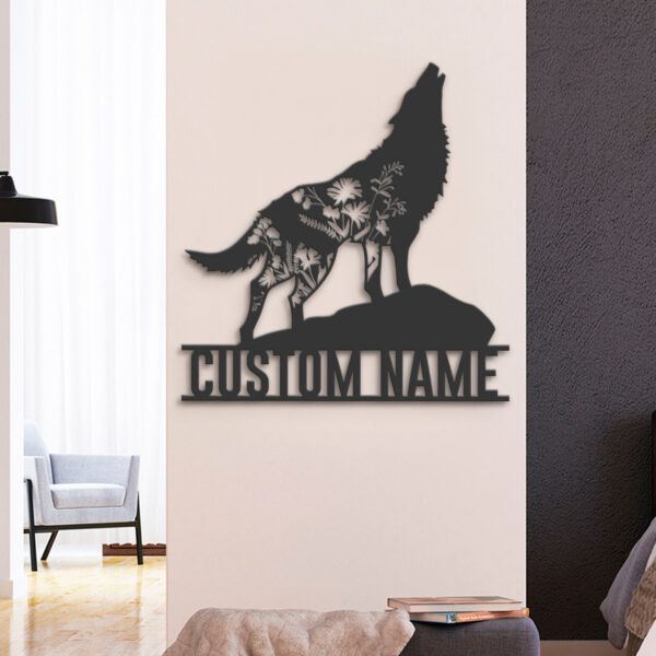 Custom-WildFlower-Wolf-Metal-Wall-Art-LED-Light-6