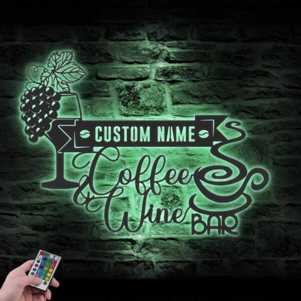 Custom-Wine-And-Coffee-Bar-Metal-Wall-Art-LED-Light