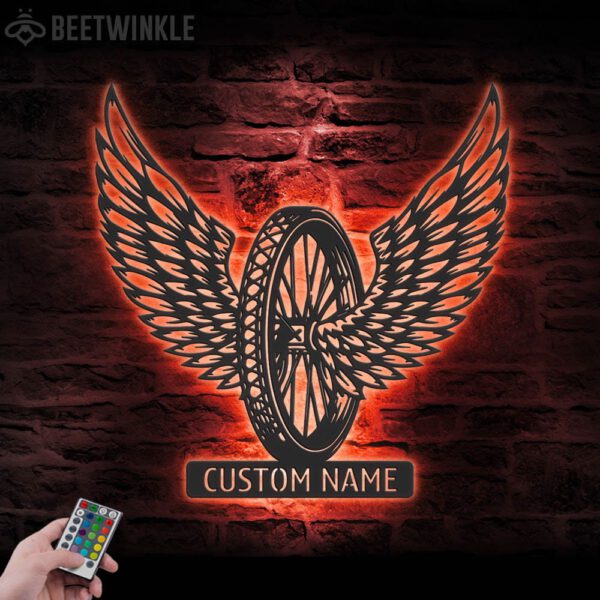 Custom-Winged-Wheel-Motocross-Biker-Metal-Wall-Art-LED-Light-3