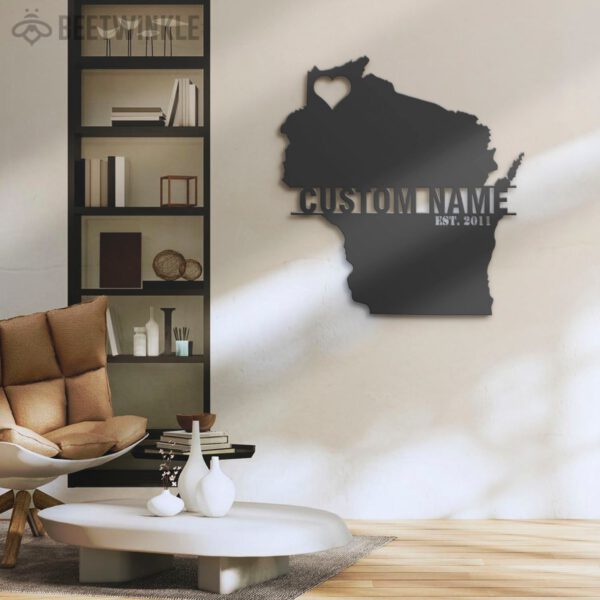 Custom-Wisconsin-Map-Metal-Wall-Art-LED-Light-6