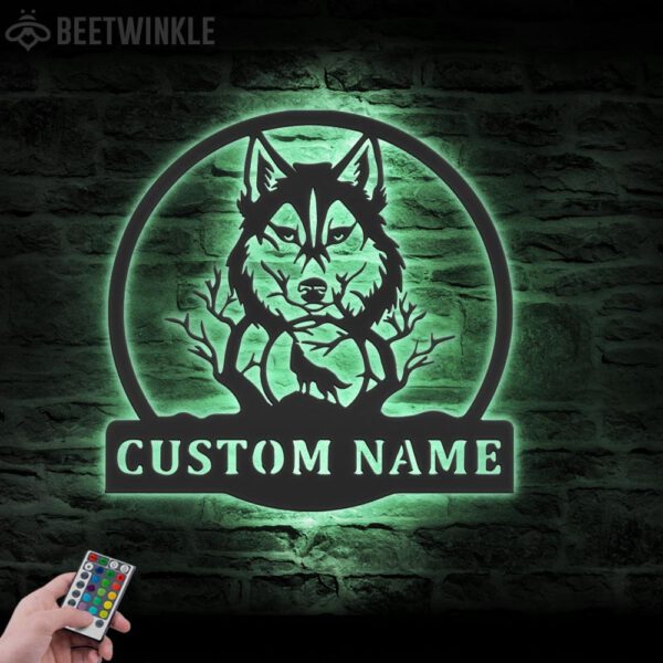 Custom-Wolf-Metal-Wall-Art-LED-Light-6