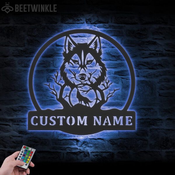 Custom-Wolf-Metal-Wall-Art-LED-Light-7