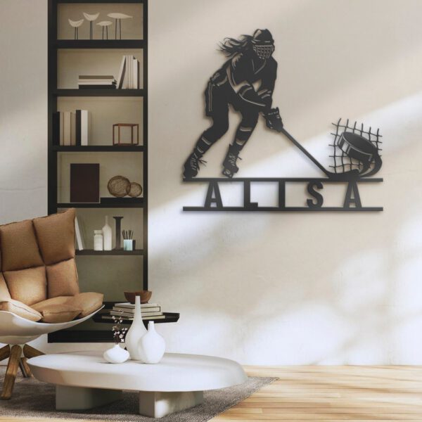 Custom-Woman-Ice-Hockey-Player-Metal-Wall-Art-LED-Light-6