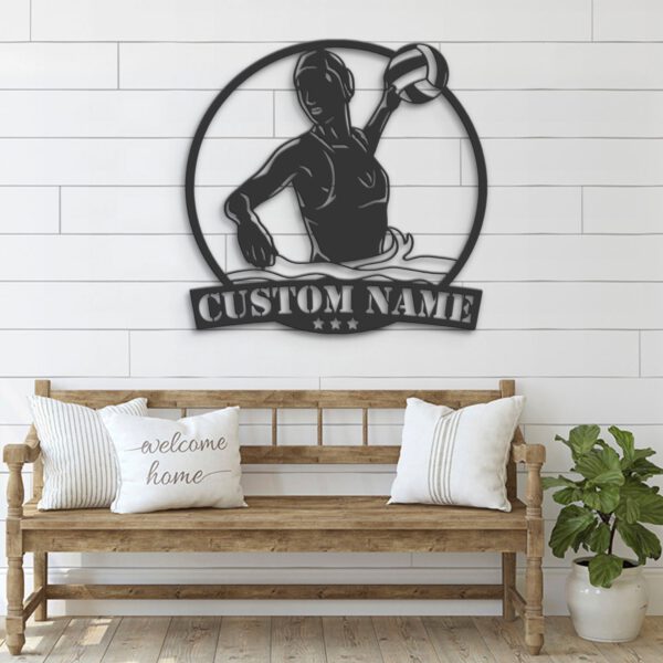 Custom-Woman-Water-Polo-Player-Metal-Wall-Art-LED-Light-3-1