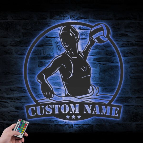 Custom-Woman-Water-Polo-Player-Metal-Wall-Art-LED-Light-6-1