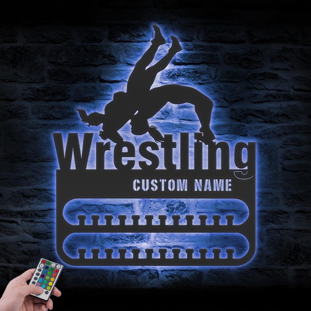 Custom-Woman-Wrestling-Medal-Hanger-With-Led-Light_1