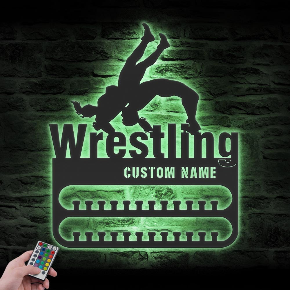 Custom-Woman-Wrestling-Medal-Hanger-With-Led-Light_5