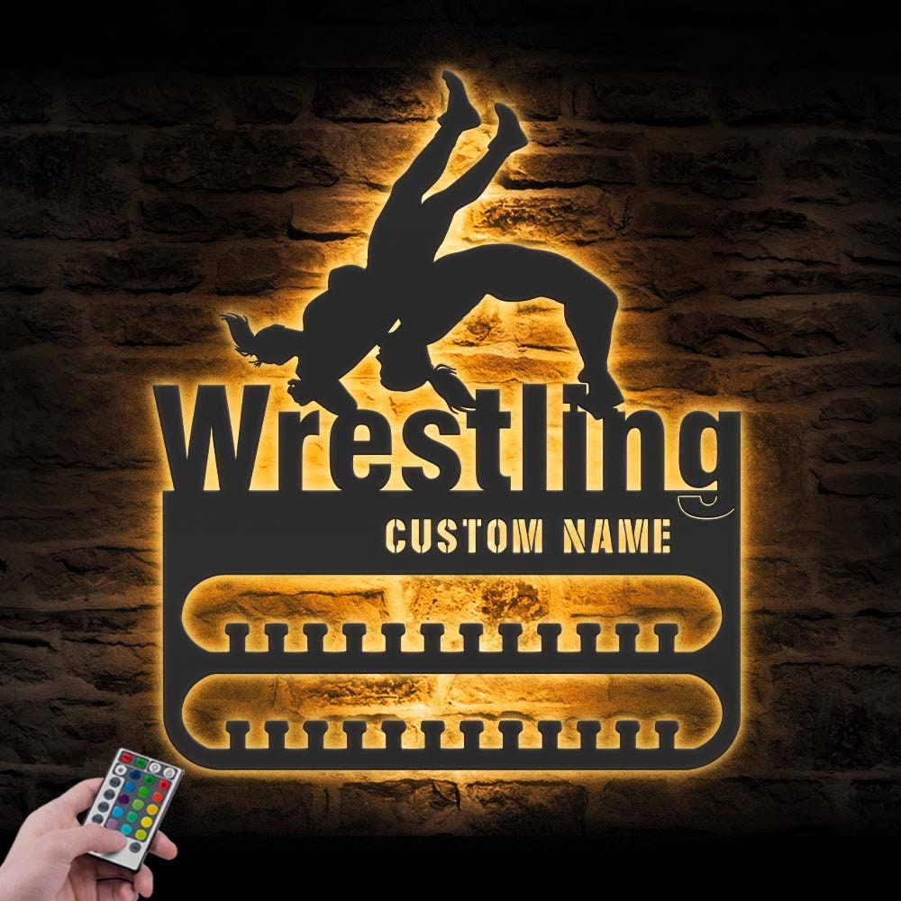 Custom-Woman-Wrestling-Medal-Hanger-With-Led-Light_8