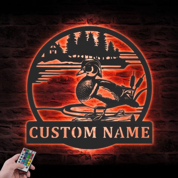 Custom-Wood-Duck-Hunting-Metal-Wall-Art-LED-Light-8