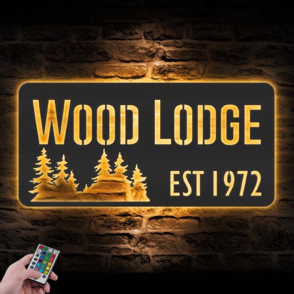 Custom-Wood-Lodge-Metal-Wall-Art-LED-Light-2