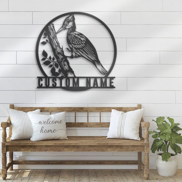 Custom-Woodpecker-Metal-Wall-Art-LED-Light-3