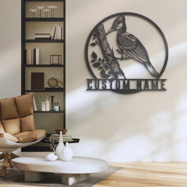 Custom-Woodpecker-Metal-Wall-Art-LED-Light-5