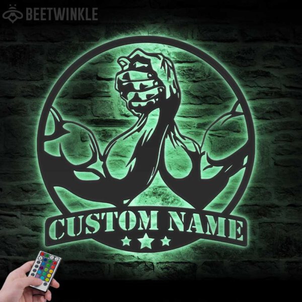 Custom-Wrestler-Metal-Wall-Art-LED-Light-2