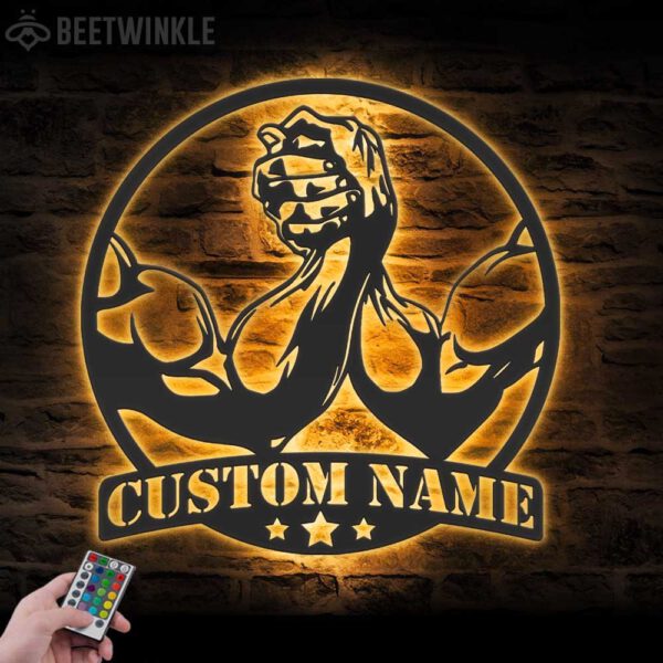 Custom-Wrestler-Metal-Wall-Art-LED-Light-8