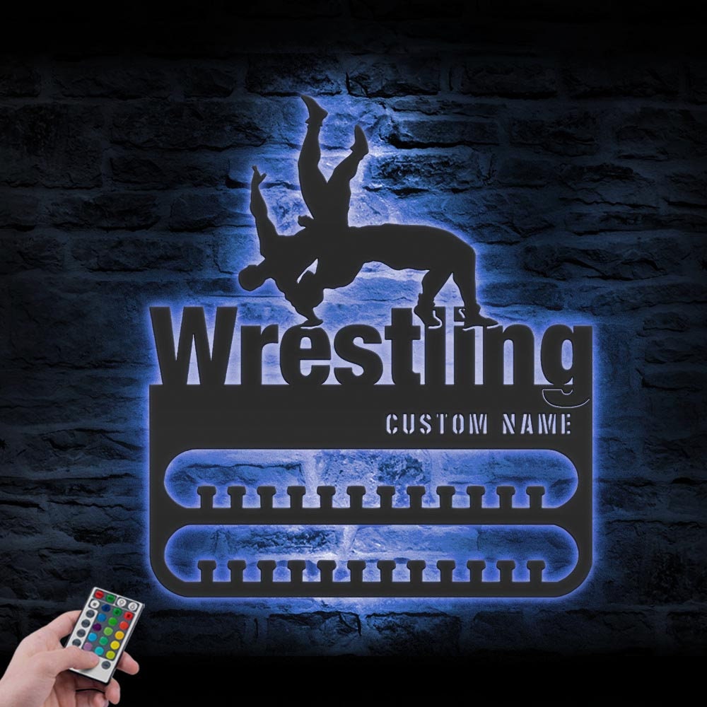 Custom-Wrestling-Medal-Hanger-With-Led-Light_3