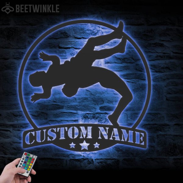 Custom-Wrestling-Metal-Wall-Art-LED-Light-3-3