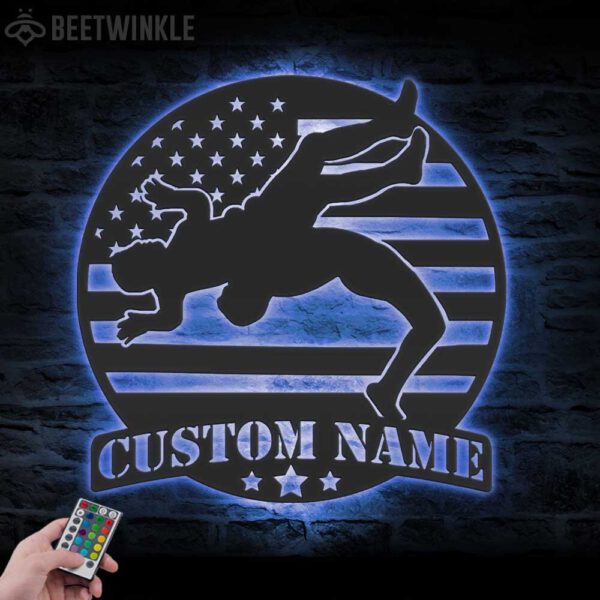 Custom-Wrestling-US-Flag-Metal-Wall-Art-LED-Light