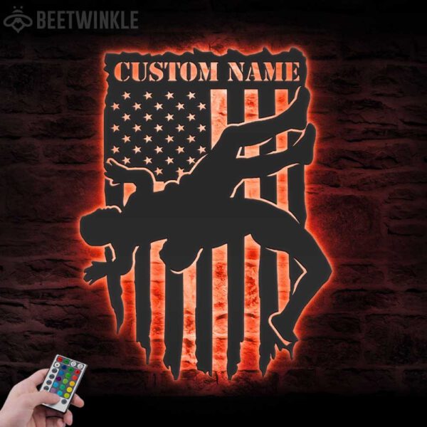 Custom-Wrestling-US-Flag-Metal-Wall-Art-LED-Light-8-1