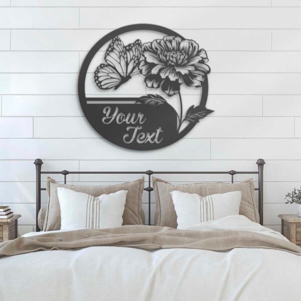 Custom-Zinnia-Flower-Metal-Wall-Art-LED-Light-5