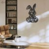 Cute-Floral-Rabbit-Metal-Wall-Art-LED-Light-2