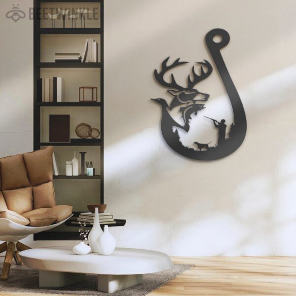 Deer-Duck-And-Fish-Hunting-Metal-Wall-Art-LED-Light-8