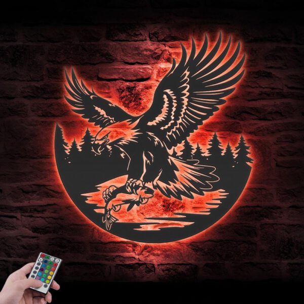 Eagle-Metal-Wall-Art-LED-Light-3