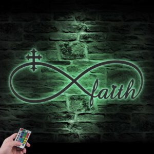 Faith-Infinity-Loop-Knot-With-Cross-Metal-Wall-Art-LED-Light-3