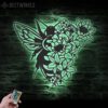 Floral-Bee-Metal-Wall-Art-LED-Light