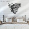 Floral-Bee-Metal-Wall-Art-LED-Light-2