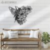 Floral-Bee-Metal-Wall-Art-LED-Light-3