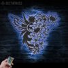 Floral-Bee-Metal-Wall-Art-LED-Light-4