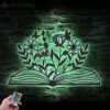 Floral-Book-Lover-Metal-Wall-Art-LED-Light-3