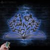 Floral-Book-Lover-Metal-Wall-Art-LED-Light-4