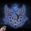 Floral-Swan-Metal-Wall-Art-LED-Light-2