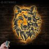 Floral-Wolf-Metal-Wall-Art-LED-Light