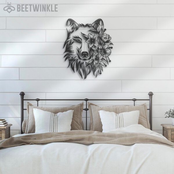 Floral-Wolf-Metal-Wall-Art-LED-Light-6