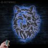 Floral-Wolf-Metal-Wall-Art-LED-Light-7