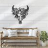 Flower-Cow-Skull-Farmhouse-Metal-Wall-Art-LED-Light-3