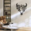 Flower-Cow-Skull-Farmhouse-Metal-Wall-Art-LED-Light-4