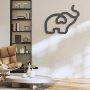 Friendship-Elephant-Heart-Love-Metal-Wall-Art-LED-Light-2