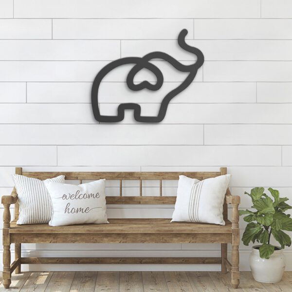 Friendship-Elephant-Heart-Love-Metal-Wall-Art-LED-Light-6