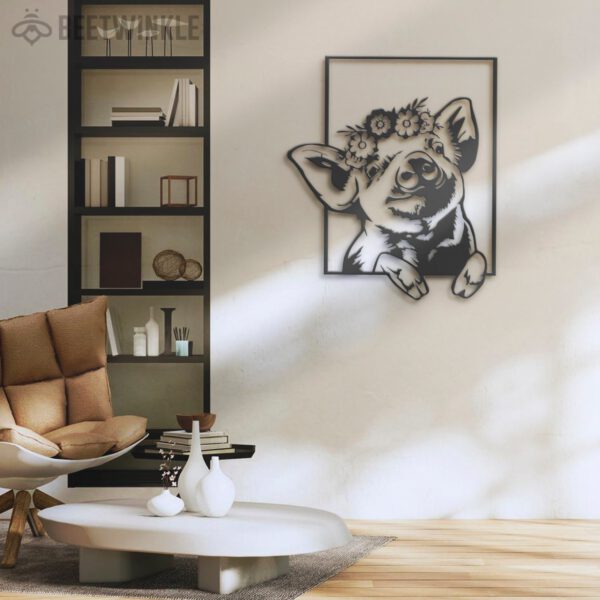 Funny-Pig-Farmhouse-Metal-Wall-Art-LED-Light-2-1