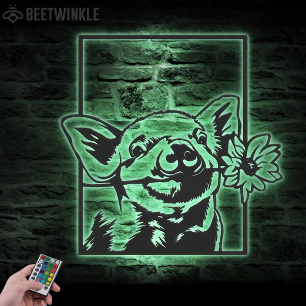 Funny-Pig-Farmhouse-Metal-Wall-Art-LED-Light-5